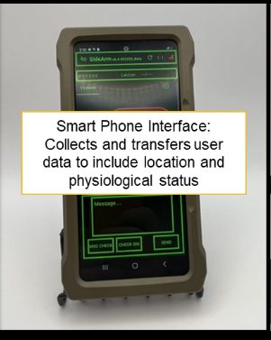 SideArm operator app running on a ruggedized Android handset